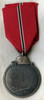 Early WWII Nazi Russian Front Medal in Heavy Silver-Plated White Metal