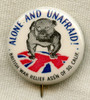 WWII Celluloid British War Relief Association of Southern California Bulldog Pin