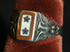 Scarce WWI Two Sons-In-Service Enameled Silver Ring