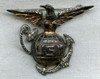 Fabulous WWII US Marine Corps Sweetheart EGA in Sterling with Rhinestones Reading "USM"