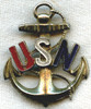 WWII USN Sweetheart Pin with Painted Lettering