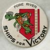 Huge, Wonderful WWII War Worker "Ships for Victory" Celluloid Disney Design from Fore River Shipyard