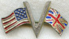 WWII US/British Allies Flag V for Victory Pin by Little Nemo