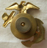 Rare Late 1930s USMC EM Model 36 Dress EGA Hat Badge with Robbins Mark