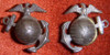 Pair of 1920s USMC Enlisted Man Khakis Collar EGAs in Exc Condition
