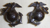Scarce Pair of Circa 1943 USMC EM Collar EGAs in Plastic