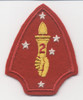 2nd Marine Division (MAR) Shoulder Patch with Yellow Hand on Felt