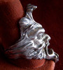 Classic 1960s Sterling Biker Ring in Pagan 'Green Man' Design