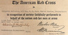 Nice WWI American Red Cross Service Medal, Award Document & Membership Card to Karen McCloskey
