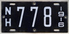 Rare 1916 (1st Year of Issue) NH Boat Registration Plate in Porcelain