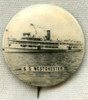 1920s Meseck Steamship Line Promotional Celluloid Pin for S. S. Westchester