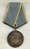 WWII USSR Medal for Service in Battle with Post-1943 Ribbon Mount