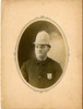 Large 1890s Oval Cabinet Photo of Revere, Massachusetts Policeman with Bobby Hat, Radiator Badge