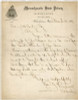 Cool 1887 Letter from Charlestown, Massachusetts State Prison Signed by Warden (Ex-Civil War Capt.)