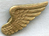 Scarce 1950s Gold-Filled Eastern Air Lines Stewardess Hat Badge Marked "W" NOT AVAILABLE