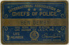 1940s - 50s International Assoc. of Chiefs of Police Brass Life Member ID Card of Ben Demby