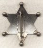 Circa 1900s - 1910s Hillsboro Kansas Police 6 Point Star Badge with Solid Ball Tips