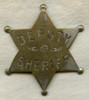 Great 1890s "Old West" Stock Deputy Sheriff 6-Point Star Badge