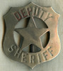 1880s - 90s Old West Deputy Sheriff Circle Star Cut Out Shield Badge Hand-Stamped Letters