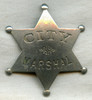 Circa 1900s - 1910s "Stock" City Marshal 6-Point Star Badge with Great Look