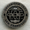 Circa 1890s Silver Badge for San Francisco, CA Veteran Odd Fellows (V.O.F.) Branch Organization