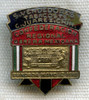 Wonderful 1910s Tobacco Sellers' Union of Juarez, Chihuahua Member Lapel Badge