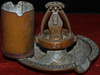 1890's Grinnell Sprinklers Advertising Cigar Ashtray with Match Holder