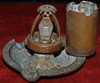 1890's Grinnell Sprinklers Advertising Cigar Ashtray with Match Holder