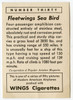1940 Wings Cigarettes Card Series 1 #30 (Fleetwings Sea Bird) of  Set T87 in Near Mint Condition
