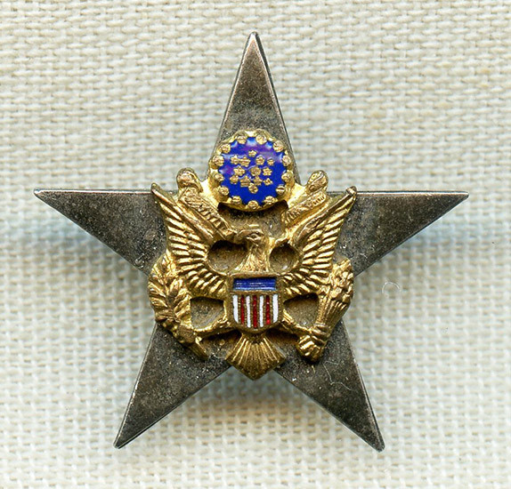 Sterling WWII US Army General Staff Collar Insignia Originally