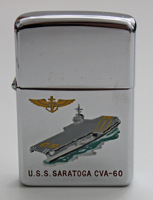 Beautiful 1959 Zippo USN Ship Lighter for the USS Saratoga CVA-60 Beautiful 1959 Zippo USN Ship Lighter for the USS Saratoga CVA-60