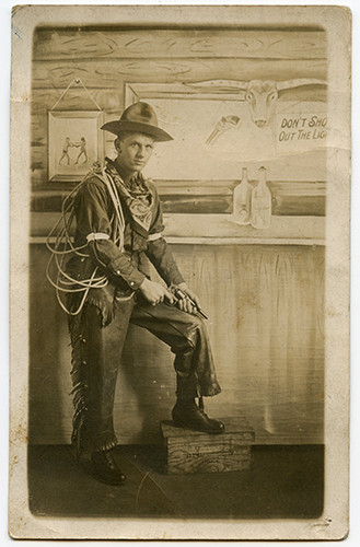 Great Ca 1900 Cowboy Real Photo Post Card (RPPC) - Flying Tiger