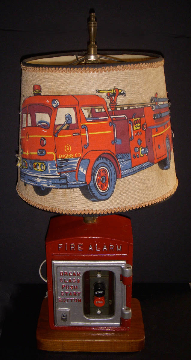 Great Whimsical Fire Alarm Lamp 1930s-40s Alarm Box Converted in 1970s