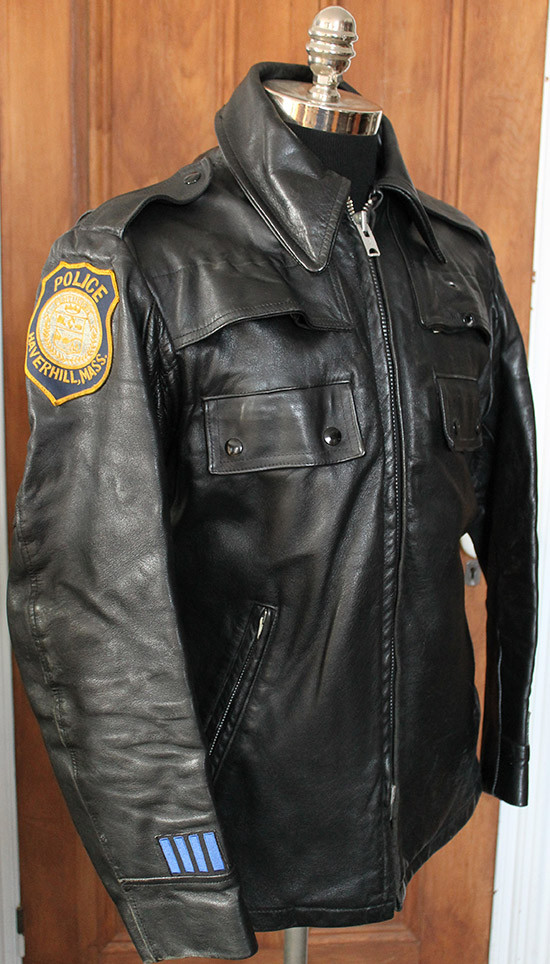 Cool 1980's-90's Leather Police Jacket from Haverhill, MA