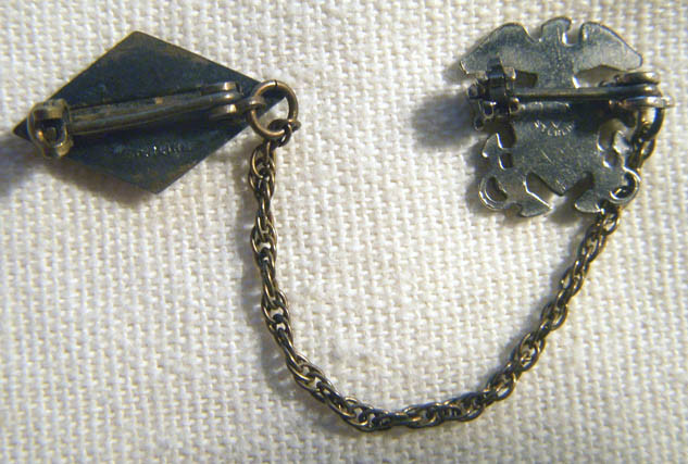 Sterling WWII USN Diamond-Shaped Sweetheart Pin - Flying Tiger