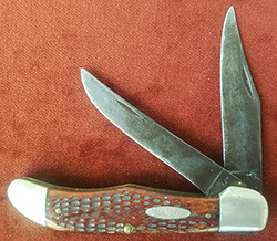 Nice Old 1940's CASE XX Large Folding Knife Model 6265 SAB w/ Red