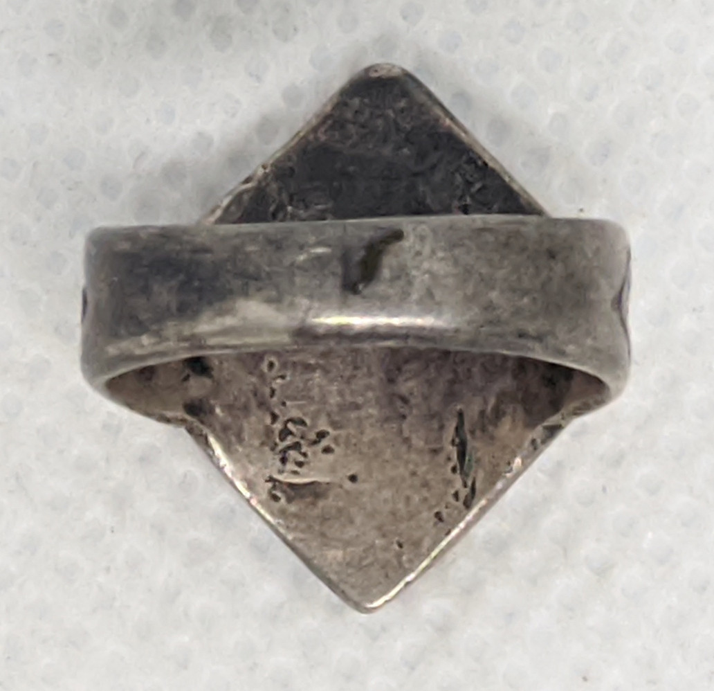 1920's - 30's Fred Harvey Era Navajo Silver Ring with Swastika size 4