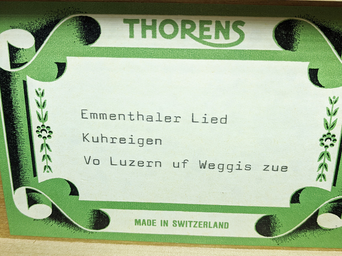 Lovely Vintage 1950's Thorens Swiss Music Box. Works Great!