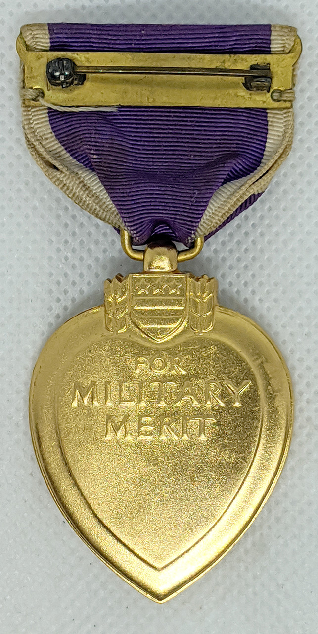 Later WWII US Forces Purple Heart Medal Slot Brooch Unnamed