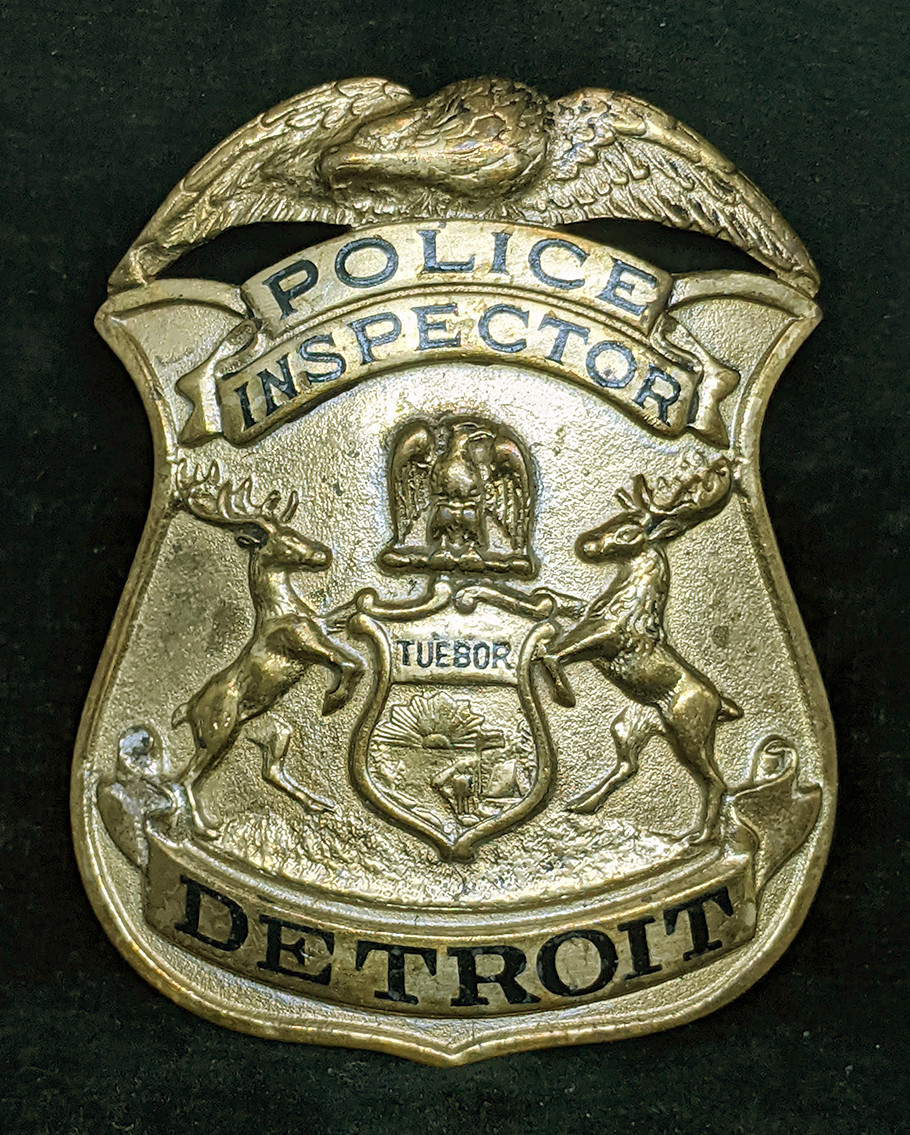 Great Old 1930s - 1940s Police Inspector Badge from Detroit