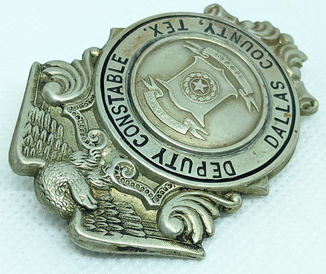 Texas Dallas County Constable Badge LE装備 Wonderful Early 1910's Dallas Co. Texas Deputy Constable Badge by