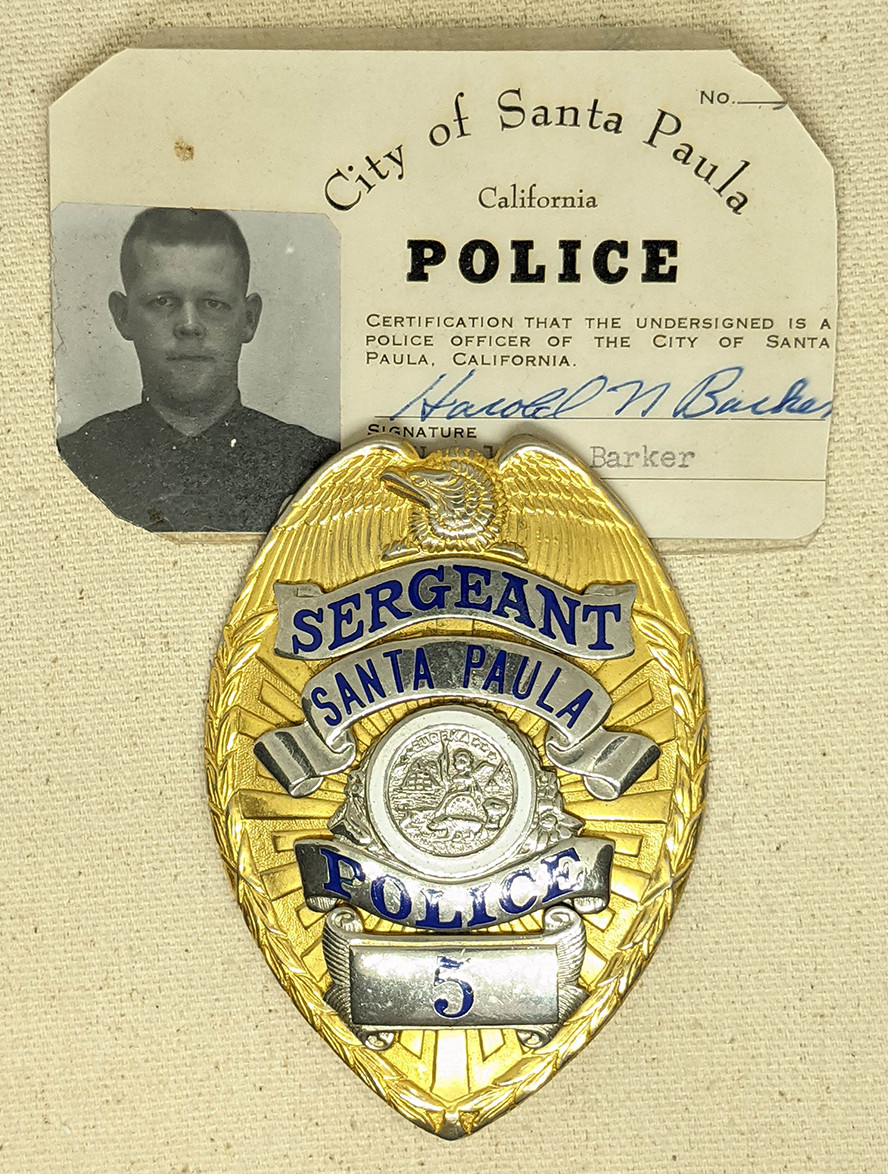 Gorgeous 1940s Santa Paula CA Police Sergeant Badge with 1964
