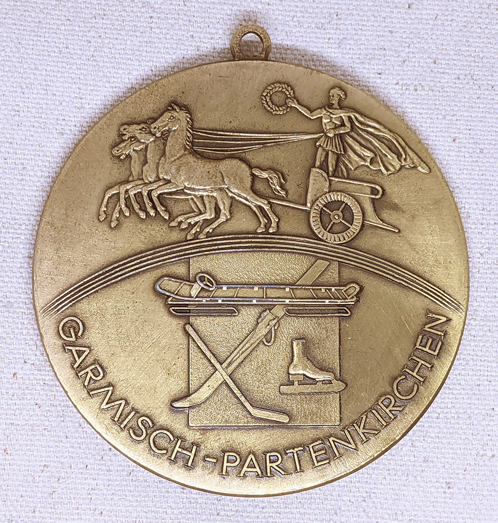 Large 1936 Winter Olympic Games Participant Medal in Bronze white