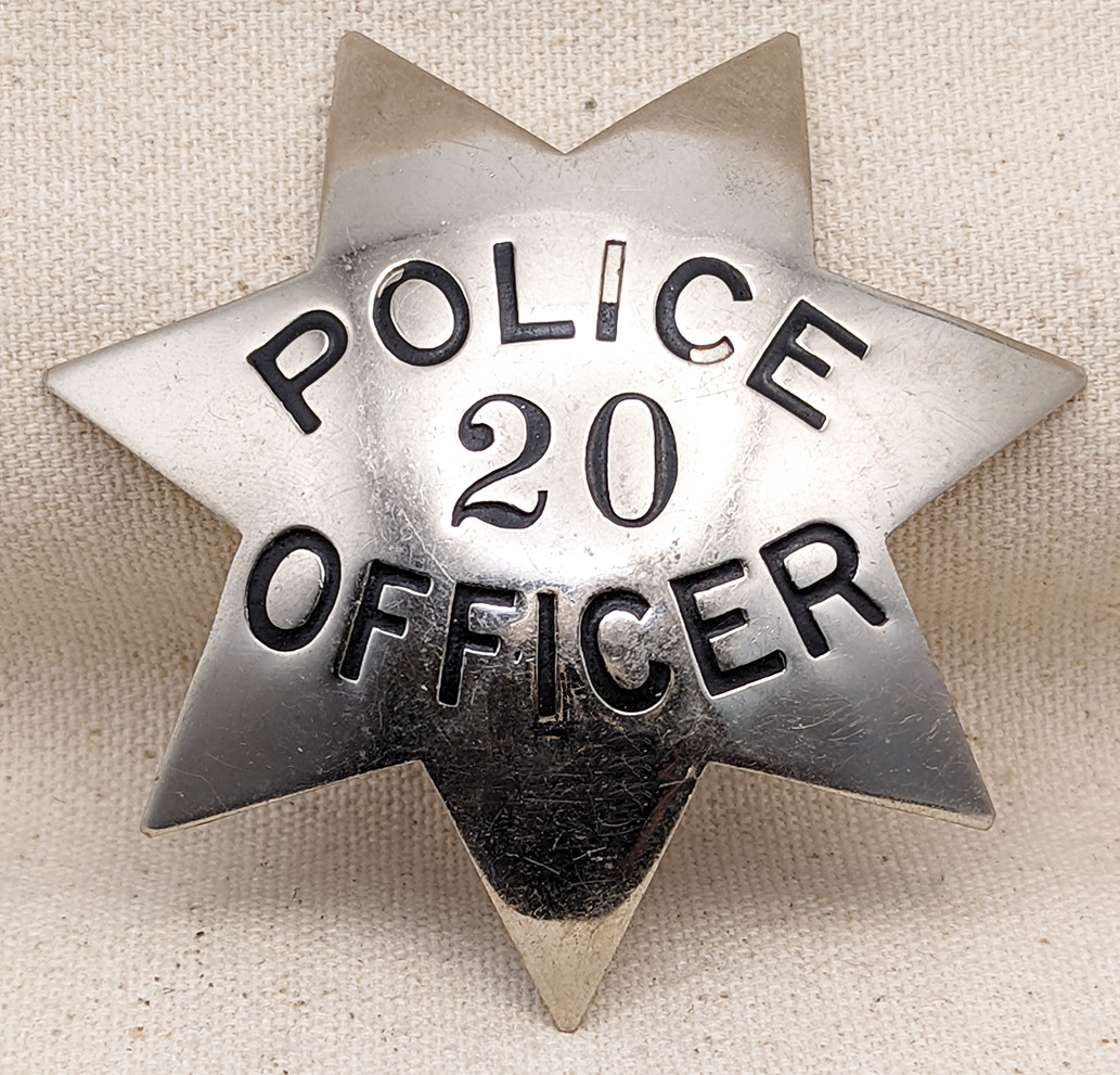 WWII era Berkeley California Police Officer 7 point Star Badge #20