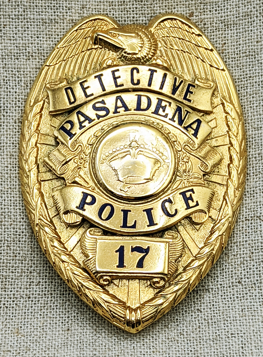 1940s Pasadena CA Police Detective Badge #17 Unmarked by LAS&S