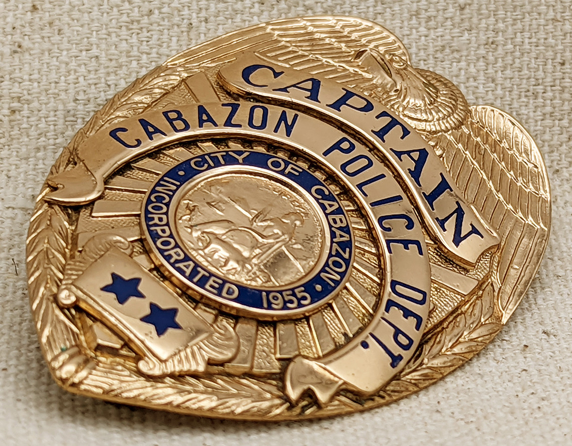 Ext Rare 1st Issue of Defunct Agency ca 1955 Cabazon CA Police