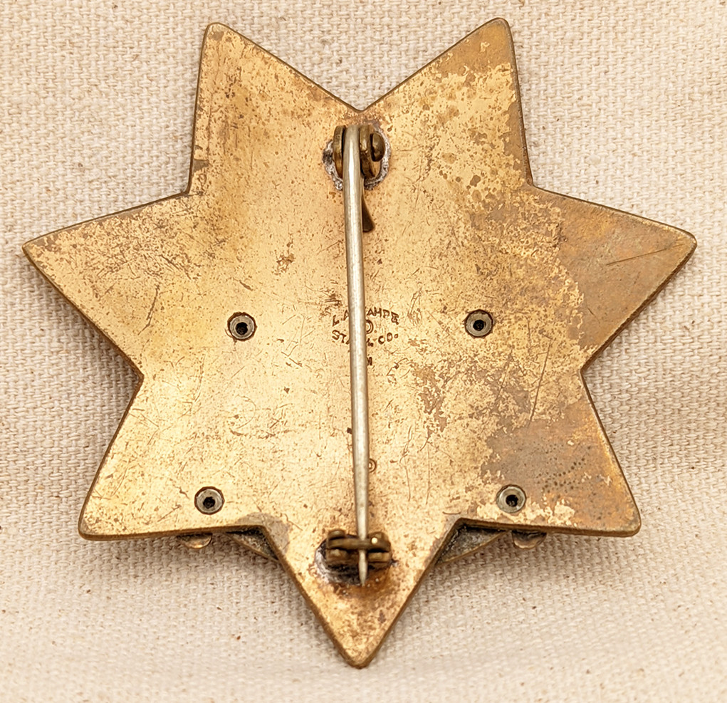 Great 1940s Arizona Highway Patrol Reserve Badge by LA Stamp & Staty