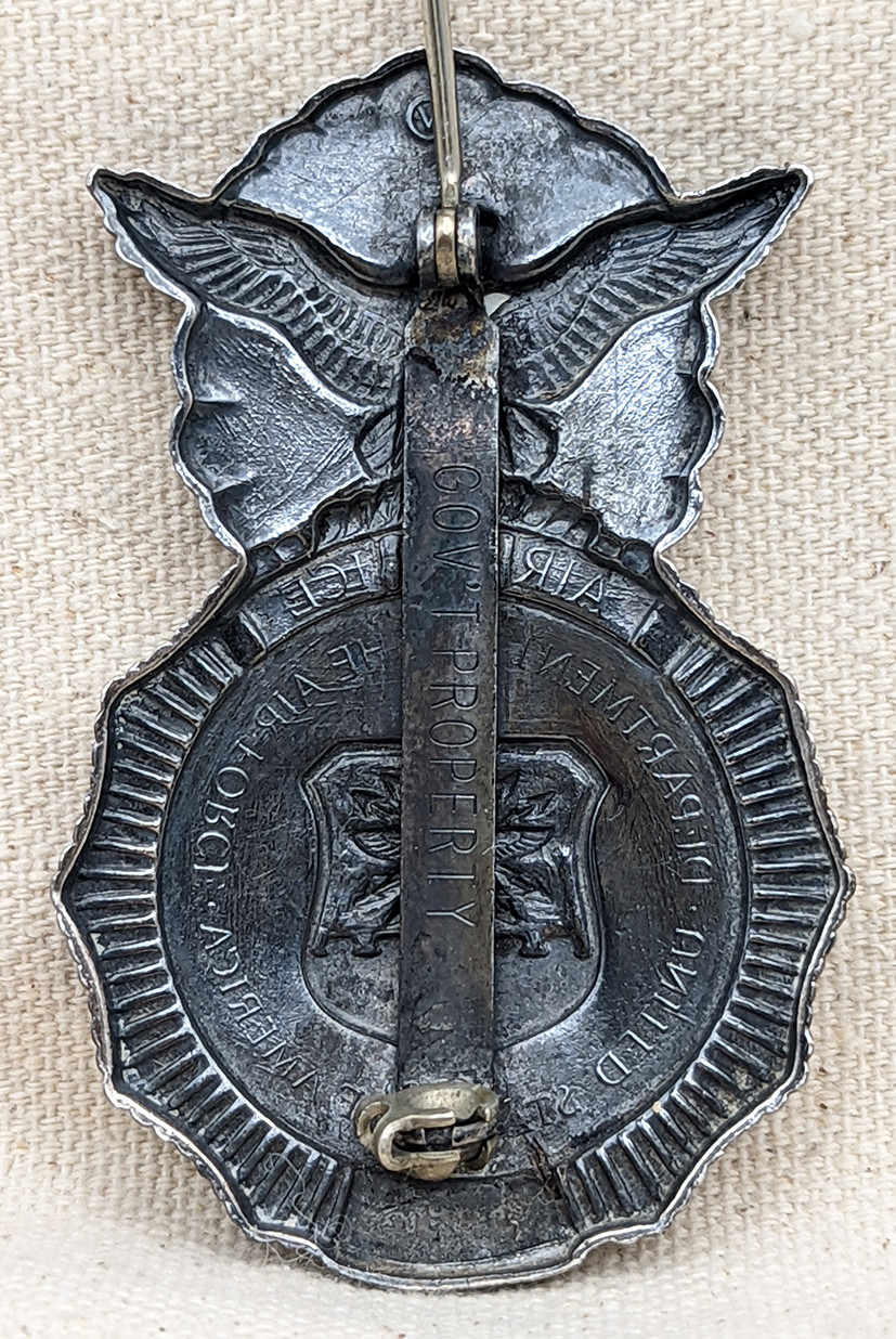 Scarce Early 1960s USAF Air Police Badge # L654 with Unique