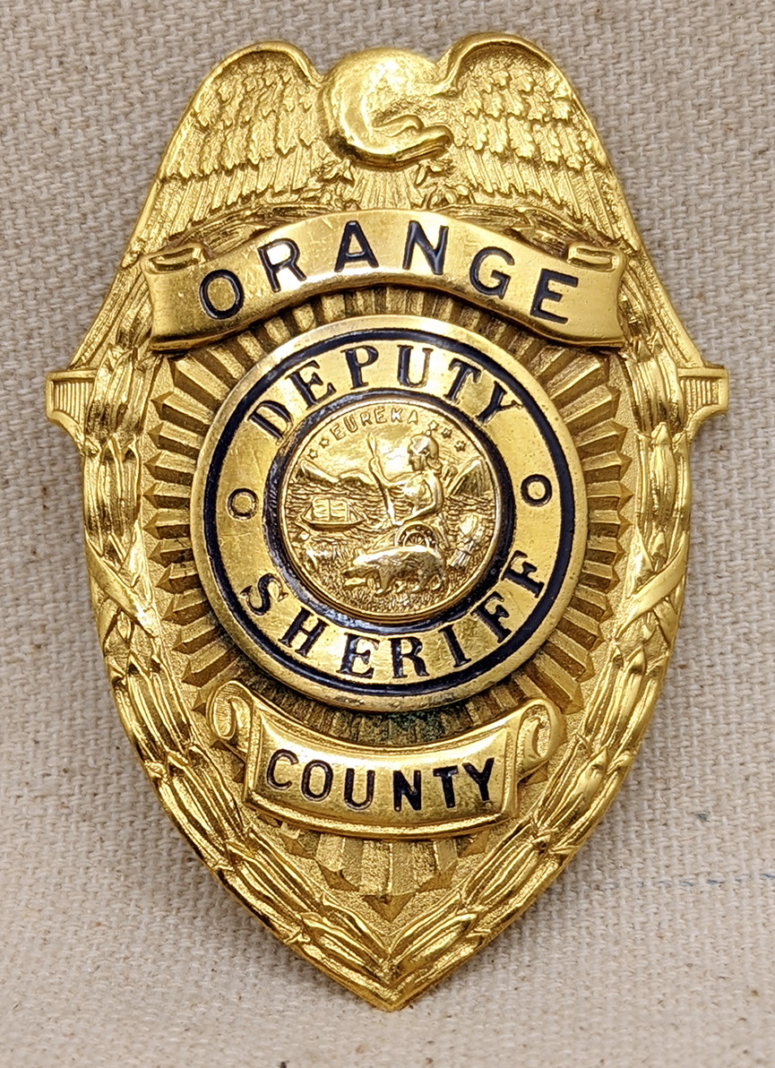 Beautiful 1920s Orange Co CA Deputy Sheriff Badge by Los Angeles