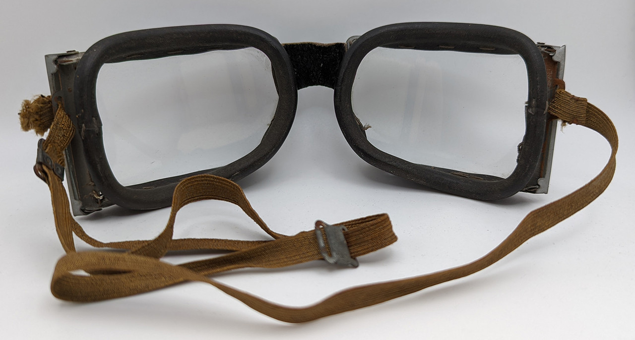 Extremely Rare & Iconic WWI German Pilot Goggles in the Curved